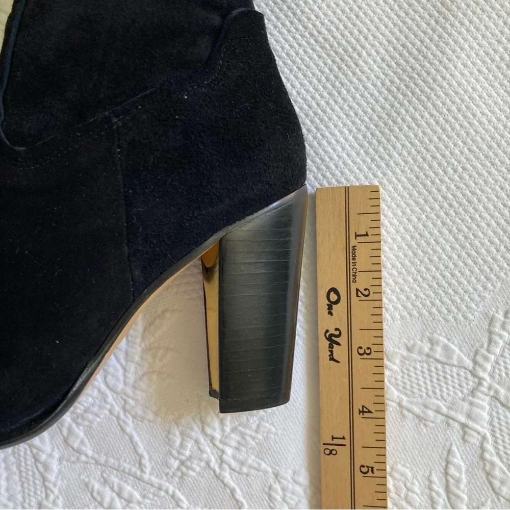 Rachel Zoe Biancaz knee high stretch suede boots black size 8